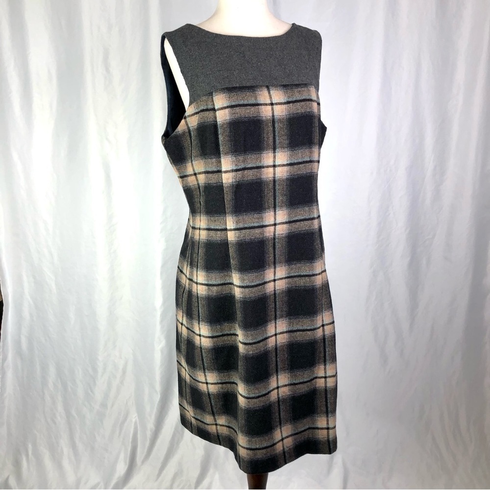 Tommy Hilfiger wool blend plaid jumper dress 14